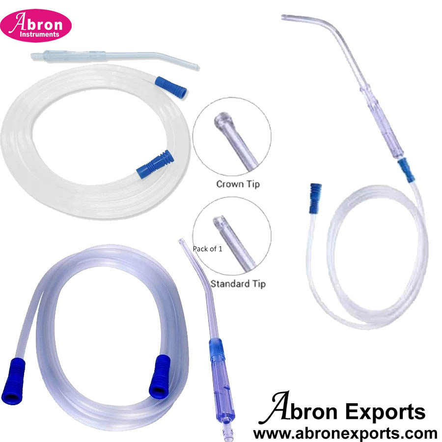 Hospital Disposable Suction Set Yankauer Oral Crown or Standard tip S0terile 2-3 meter tube Medical Surgical 10pc Abron ABM-2455YST 